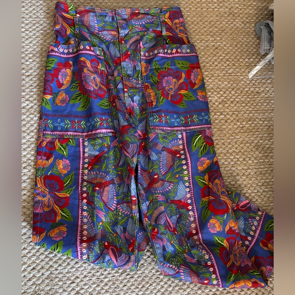 Farm Rio high waisted patterned pants